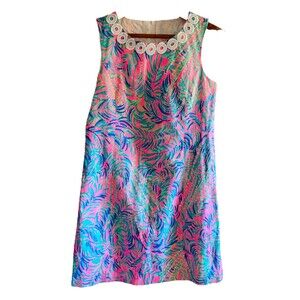 Lilly Pulitzer Mini Mila Shift Dress Pink Sunset Coco Breeze Lined Girls Size 12